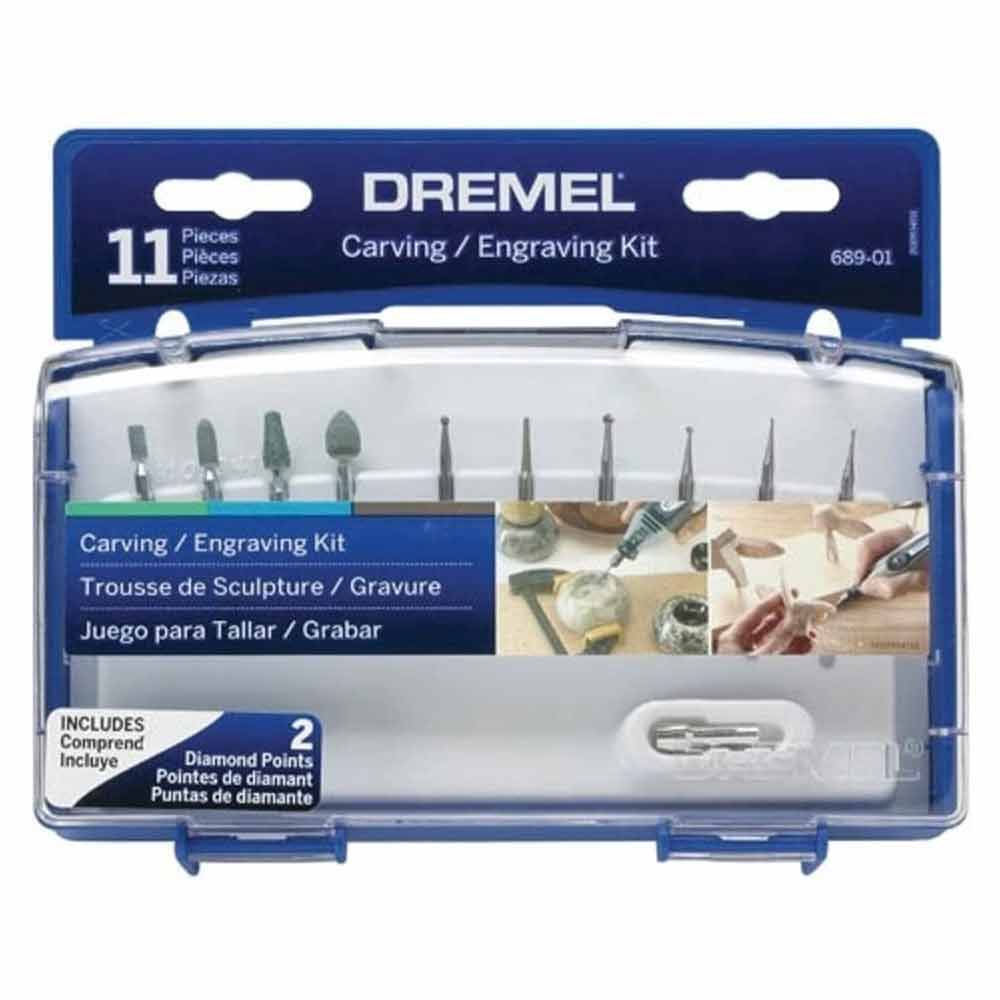 Dremel 689-01 Carving/Engraving Kit (11 Pcs.) - Toolmarts.com