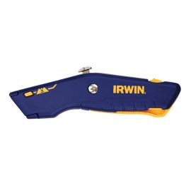 IRWIN IWHT10435 Retractable Utility Knife Carbon Steel Blue and Yellow - Pack of 4