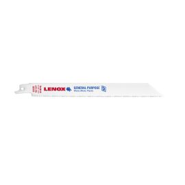 Lenox 12130835R General Purpose Shatter-Resistant Reciprocating Saw Blade, 8 in L x 3/4 in W, 10/14 TPI, Universal Tang - Pack of 5
