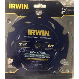 Irwin 2016024 7 1/4 Inch  6T WeldTec FiberCement Welded Carbide Blade