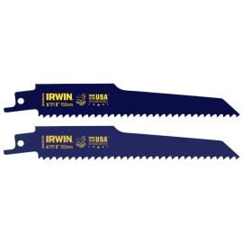 Irwin 2018872 6 Inch 6 TPI, Demolition Reciprocating Saw Blade, Bi-Metal Cutting Edge, (2-Pack)