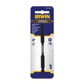 IRWIN IWAF34DESQ2 Double-Ended Screwdriver Bit Performance Square SQ2 Inch X 4 Inch Length Steel Corrosion Coated - Pack of 5