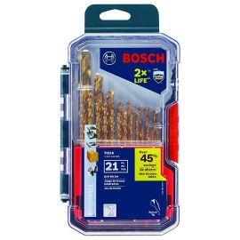 Bosch TI21A Titanium-Coated Metal Drill Bit Set - 21 Pieces