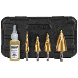 Klein Tools 25950 Step Bit Kit, Spiral Double Fluted, VACO, 4-Piece