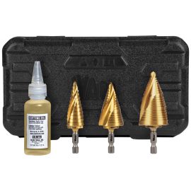 Klein Tools 25951 Step Bit Kit, Spiral Double Fluted, VACO, 3 Piece