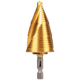 Klein Tools 25960 Step Drill Bit, Spiral Double Fluted, 7/8 Inch to 1-3/8 Inch, VACO