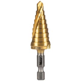Klein Tools 25963 Step Drill Bit, Spiral Double Fluted, 1/4 Inch to 3/4 Inch, VACO