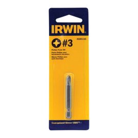 Irwin IWAF22PH32 Power Bit, #3 Drive, Phillips Drive, 1/4 in Shank, Hex Shank, 1-15/16 in L, Steel - Pack of 5 (10 Pieces)