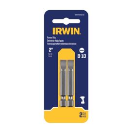 Irwin IWAF22SL82 Power Bit, #8-10 Drive, Slotted Drive, 1/4 in Shank, Hex Shank, 1-15/16 in Length, Steel - Pack of 5 (10 Pieces)