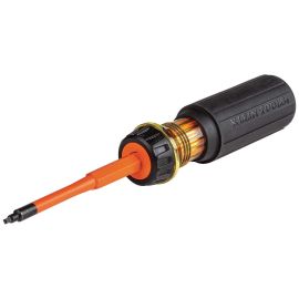 Klein Tools 32287 Flip Blade Insulated Screwdriver, 2 in 1, Square Bit 1 and 2