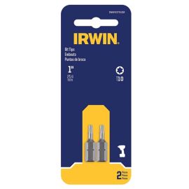 Irwin IWAF21TX102 Insert Bit, T10 Drive, Torx Drive, 1/4 in Shank, Hex Shank, 1 in Length, Steel - Pack of 5 (10 Pieces)