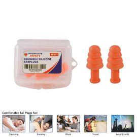 Interstate Safety 40207 Reusable Silicone Waterproof Ear Plugs, 1 Pair / Plastic Case-32dB NRR