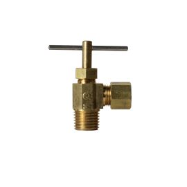 Thrifco 4400704 1/4 Inch Comp. x 1/4 Inch MIP Angle Needle Valve