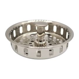 Thrifco 4405722 Kitchen Strainer Basket - Single Post With Beveled Base & O-Ring Seal (Satin-Nickel)