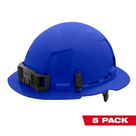 Milwaukee 48-73-1125 Blue Full Brim Hard Hat with 6pt Ratcheting Suspension Type 1 Class E (USA) - 5 Pack
