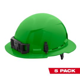 Milwaukee 48-73-1127 Green Full Brim Hard Hat with 6pt Ratcheting Suspension Type 1 Class E (USA) - 5 Pack