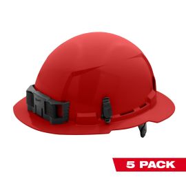 Milwaukee 48-73-1129 Red Full Brim Hard Hat with 6pt Ratcheting Suspension Type 1 Class E (USA) - 5 Pack
