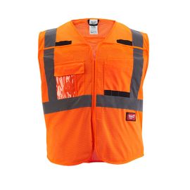 Milwaukee 48-73-5128C Class 2 High Visibility Mesh Safety Vest Orange 4XL/5XL (Pack of 12)