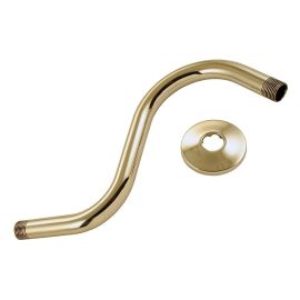 Thrifco 4807052 Polished Brass 9 inch S-Shape Shower Arm
