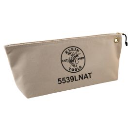 Klein Tools 5539LNAT Zipper Bag, Large Canvas Tool Pouch, 18 Inch, Natural