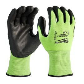Milwaukee 48-73-8931 High-Visibility Cut Level 3 Polyurethane Dipped Gloves - Medium (Pack of 6)