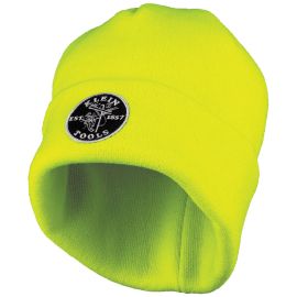 Klein Tools 60568 Heavy Knit Hat, High Visibility Yellow, Patch Logo