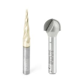 Axiom Precision ABS203 2pc CNC Carving Bit Set for Iconic 1/4 shank by Amana Tool