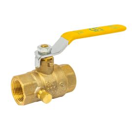 Thrifco 6414022 1/2 Inch FIP Brass Ball Valve with Stop & Waste
