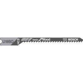 Bosch U19BO 2-3/4 Inch, 12TPI, HCS Universal Shank Jigsaw Blade (5 pk)