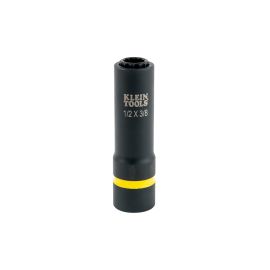 Klein Tools 66011 2 in 1 Impact Socket, 12 Point, 1/2 and 3/8 Inch
