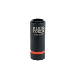 Klein Tools 66014 2 in 1 Impact Socket, 12 Point, 7/8 and 11/16 Inch