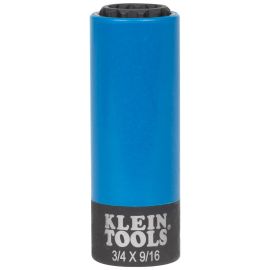 Klein Tools 66030 2 in 1 Coated Impact Socket, 12 Point, 3/4 and 9/16 Inch
