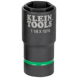 Klein Tools 66066 2 in 1 Impact Socket, 6 Point, 1 1/8 and 15/16 Inch
