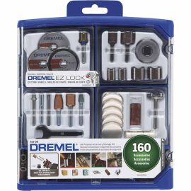 Dremel 710-08 Rotary Tool Accessory Kit- 710-08-  EZ Lock Technology- 1/8 inch Shank- Cutting Bits, Polishing Wheel and Compound, Sanding Disc and Drum, Carving, Sharpening, and Engraving - 320 Pieces
