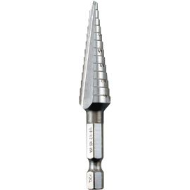 Makita 711492-A 1/8 to 1/2 H.S.S. Step Drill Bit, 1/4 Hex Shank