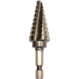 Makita 711493-A 1/4 to 3/4 H.S.S. Step Drill Bit, 3/8 Shank