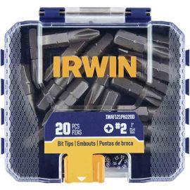 Irwin IWAF121PH220D Insert Bit: #2 Fastening Tool Tip Size, 1 in Overall Bit Lg, 1/4 in Hex Shank Size - 20 Pieces