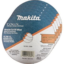 Makita 724116-A-25 5 x 7/8 x 3/64 Cut-off Wheel, Metal, 25/pk