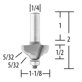 Makita 733126-0A Router Bit Cove and Bead, 2 Flute, 1/4 SH, C.T.