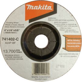 Makita 741402-9-1 4 x 5/8 x 1/4 Grinding Wheel, 24 Grit