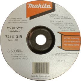 Makita 741413-B-10 7 x 7/8 x 1/4 Grinding Wheel, 24 Grit, 10/pk