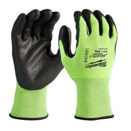 Milwaukee 48-73-8934 High-Visibility Cut Level 3 Polyurethane Dipped Gloves - XXL (Pack of 6)