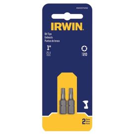 IRWIN IWAF21TX202 Insert Bit, T20 Drive, Torx Drive, 1/4 in Shank, Hex Shank, 1 in Length, Steel - Pack of 5 (10 Pieces)