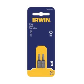 Irwin IWAF21TX152 Insert Bit, T15 Drive, Torx Drive, 1/4 in Shank, Hex Shank, 1 in Length, Steel - Pack of 5 (10 Pieces)