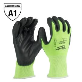 Milwaukee 48-73-8912 High Visibility Cut Level 1 Polyurethane Dipped Gloves - Large (6 Pairs)