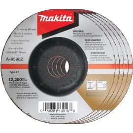 Makita A-95962-5 5" x 1/4" x 7/8" INOX Grinding Wheel, 36 Grit, 5/pk