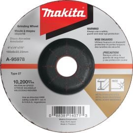 Makita A-95978 6" x 1/4" x 7/8" INOX Grinding Wheel, 36 Grit