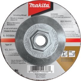 Makita A-95984 4-1/2" x 1/4" x 5/8-11" INOX Grinding Wheel, 36 Grit