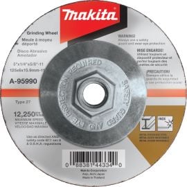 Makita A-95990 5" x 1/4" x 5/8-11" Hubbed INOX Grinding Wheel, 36 Grit