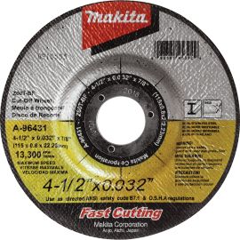 Makita A-96431 4-1/2" x .032" x 7/8" Depressed Center Ultra Thin Cut-Off Wheel, Stainless